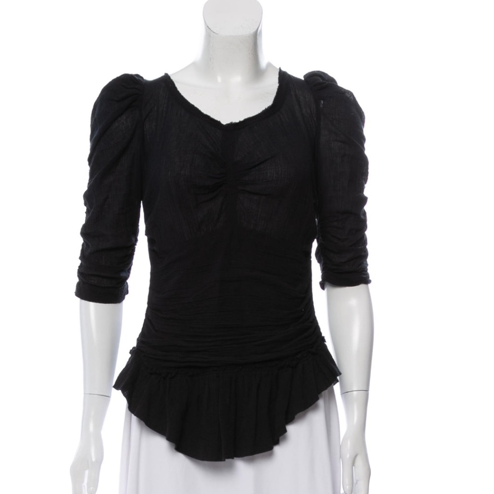 ISABEL MARANT V-Neck Three-Quarter Sleeve Top